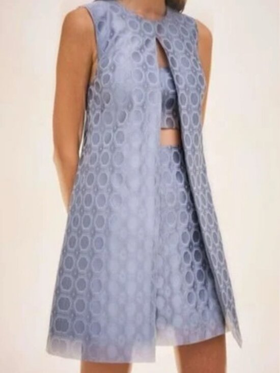 Alexis Dresses & Skirts - ALEXIS Asha Layered Cutout Jacquard Cotton Blend Mini Dress Blue NEW with tag